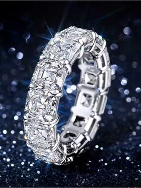NEW Eternity Band Asscher Step Cut size 8